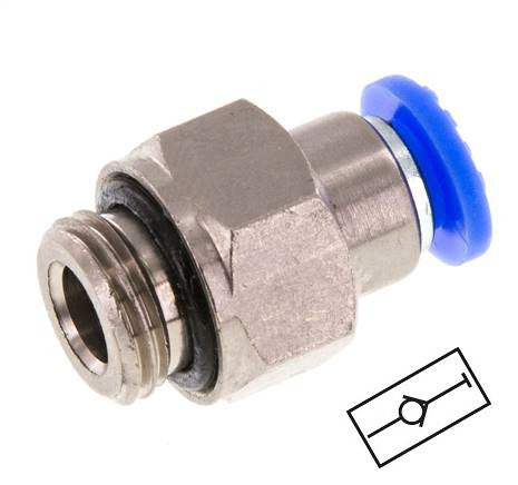 Push-In Fitting 4mm & M5 Male Auto Shut-Off Brass/PBT 0-10bar (0-145psi)