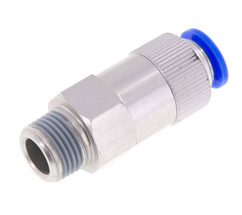 Push-In Check Valve 12mm & R1/2'' Male Aluminum 0.2-10bar (3-145psi) Hose-Thread