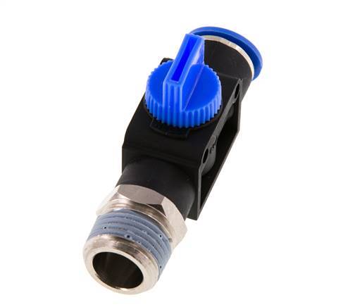 3/2-Way Shut-Off Hand Valve 12 mm - R1/2'' Plastic/Brass Tube-side venting