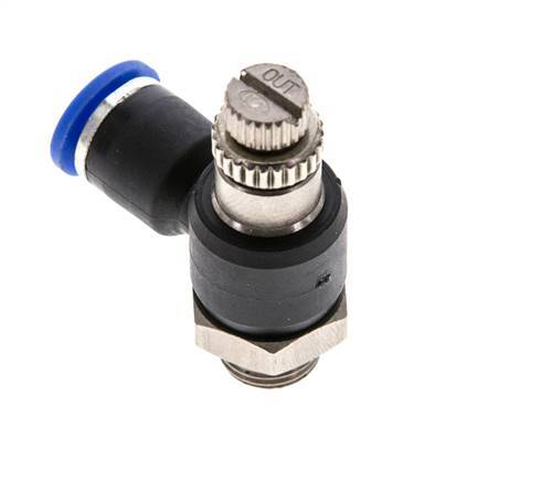 Flow Control Silencer Meter-Out Elbow 6 mm - G1/8'' Brass/PA 66