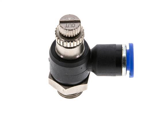 Flow Control Silencer Meter-Out Elbow 6 mm - G1/8'' Brass/PA 66