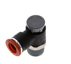 Flow Control Valve Meter-In Elbow 10 mm - R3/8'' Brass/PA 66 Locknut