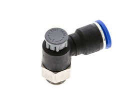 Flow Control Valve Meter-Out Elbow 10 mm - G1/4'' Brass/PA 66 Locknut