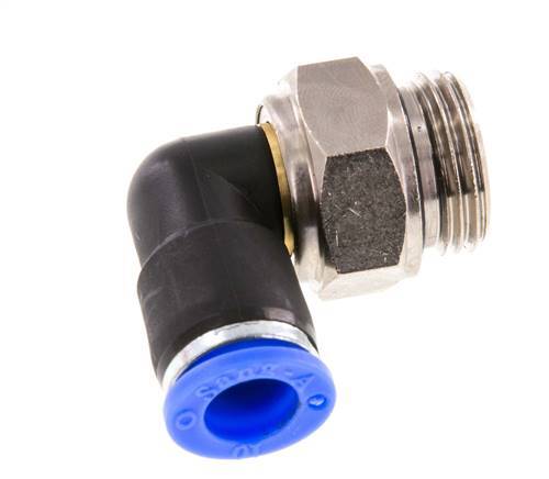 10mm & G1/2'' Elbow Swivel Joint Push-In-Male Threads Nickel-Plated Brass/PBT NBR Rotatable