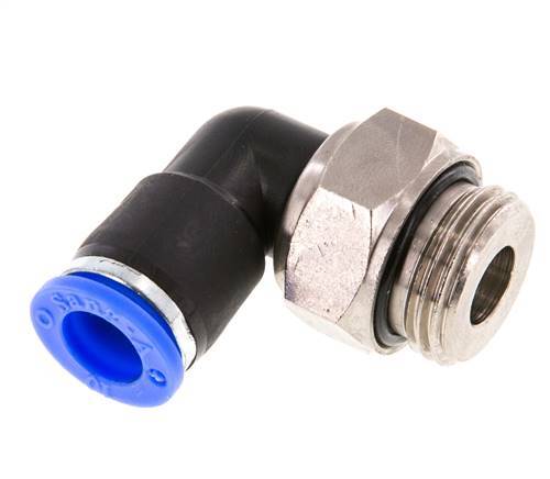 10mm & G1/2'' Elbow Swivel Joint Push-In-Male Threads Nickel-Plated Brass/PBT NBR Rotatable