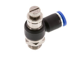 Flow Control Silencer Meter-Out Elbow 8 mm - G1/4'' Brass/PA 66