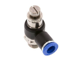 Flow Control Silencer Meter-Out Elbow 8 mm - G1/4'' Brass/PA 66