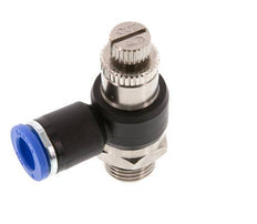 Flow Control Silencer Meter-Out Elbow 8 mm - G1/4'' Brass/PA 66