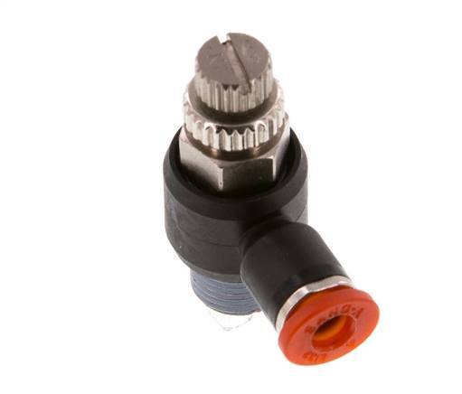 Flow Control Silencer Meter-In Elbow 4 mm - R1/8'' Brass/PA 66
