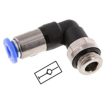 Push-In Fitting 8mm & G1/4'' Male Auto Shut-Off Elbow Brass/PBT 0-10bar (0-145psi)