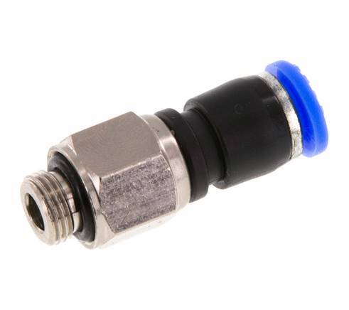 6mm & G1/8'' Swivel Joint Push-In-Male Threads Nickel-Plated Brass/PBT NBR Rotatable