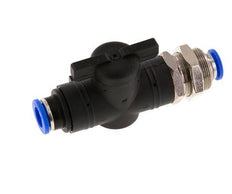 2-Way Straight Ball Valve 10 mm Plastic/Brass Bulkhead