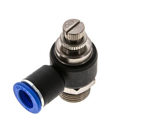 Flow Control Silencer Meter-Out Elbow 12 mm - G1/2'' Brass/PA 66