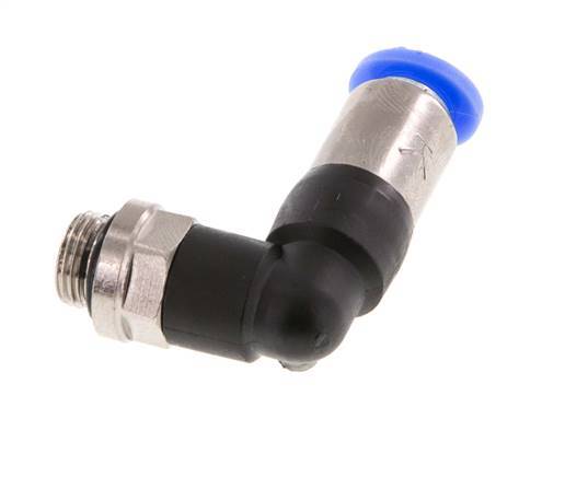 Push-In Fitting 6mm & G1/8'' Male Auto Shut-Off Elbow Brass/PBT 0-10bar (0-145psi) [2 Pieces]