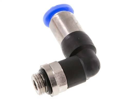 Push-In Fitting 6mm & G1/8'' Male Auto Shut-Off Elbow Brass/PBT 0-10bar (0-145psi) [2 Pieces]
