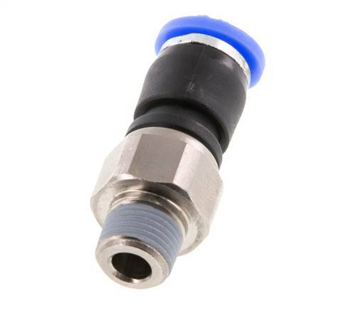 6mm & R1/8'' Swivel Joint Push-In-Male Threads Nickel-Plated Brass/PBT NBR Rotatable