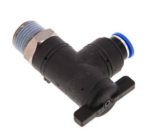 2-Way Elbow Ball Valve 10 mm - R1/2'' Plastic/Brass