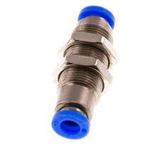Push-In Fitting 6mm Auto Shut-Off Brass/PBT Bulkhead 0-10bar (0-145psi)