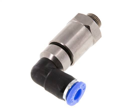 6mm & G1/8'' Elbow Quick Swivel Joint Push-In-Male Threads Nickel-Plated Brass/PBT NBR Rotatable