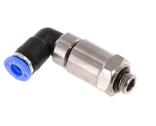 6mm & G1/8'' Elbow Quick Swivel Joint Push-In-Male Threads Nickel-Plated Brass/PBT NBR Rotatable