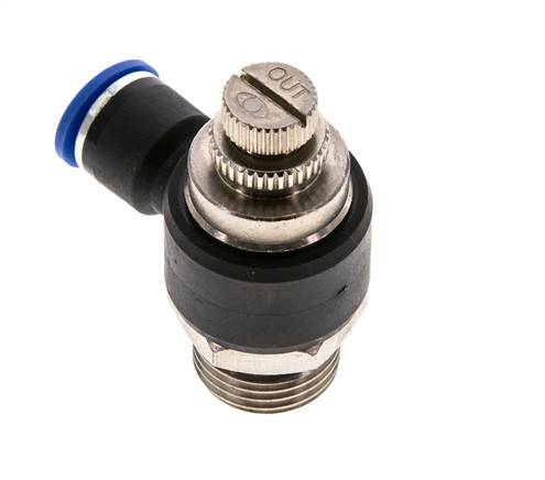 Flow Control Silencer Meter-Out Elbow 10 mm - G1/2'' Brass/PA 66
