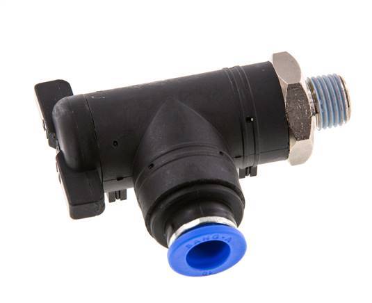 2-Way Elbow Ball Valve 10 mm - R1/4'' Plastic/Brass