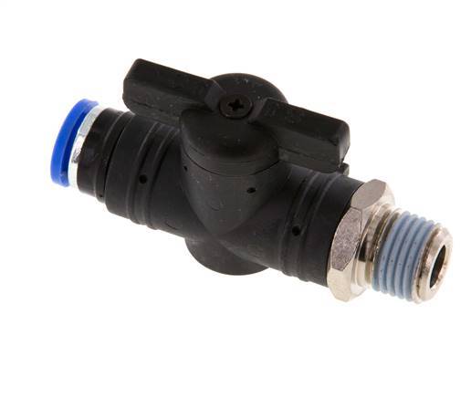 2-Way Straight Ball Valve 8 mm - R1/4'' Plastic/Brass