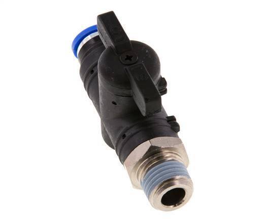 2-Way Straight Ball Valve 8 mm - R1/4'' Plastic/Brass