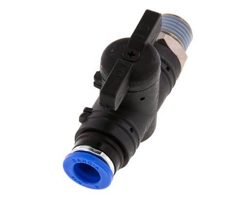 2-Way Straight Ball Valve 8 mm - R1/4'' Plastic/Brass