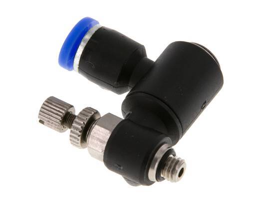 Flow Control Silencer Meter-Out Rotatable 4 mm - M5 Brass/PA 66