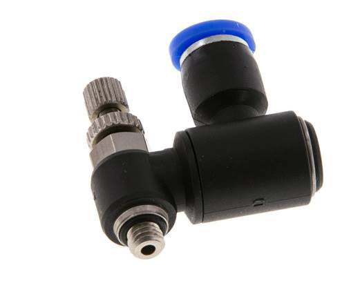 Flow Control Silencer Meter-Out Rotatable 4 mm - M5 Brass/PA 66