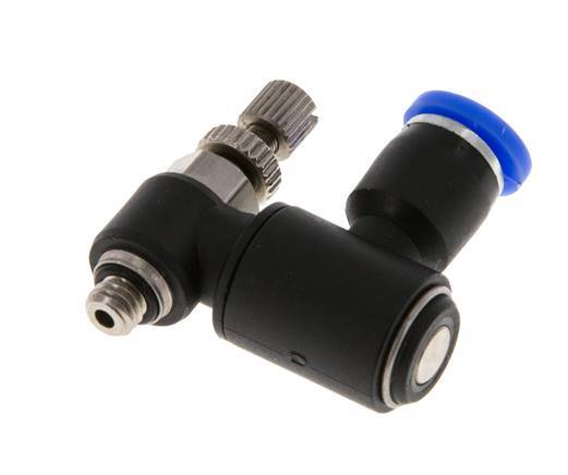 Flow Control Silencer Meter-Out Rotatable 4 mm - M5 Brass/PA 66