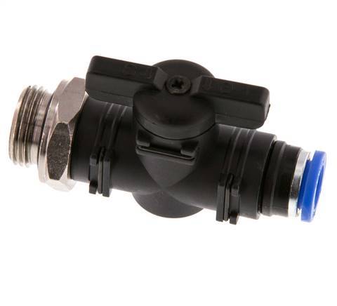 2-Way Straight Ball Valve 8 mm - G3/8'' Plastic/Brass