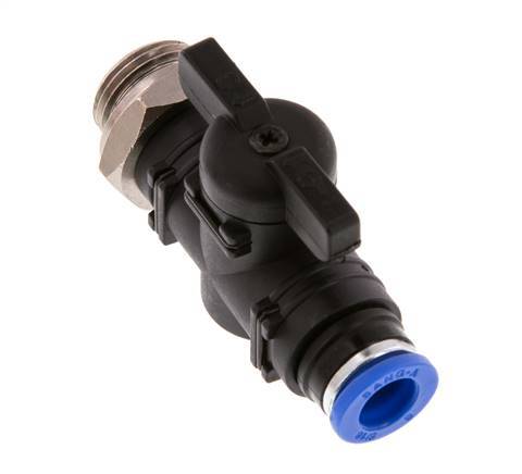 2-Way Straight Ball Valve 8 mm - G3/8'' Plastic/Brass