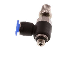 Flow Control Silencer Meter-Out Elbow 4 mm - M5 Brass/PBT