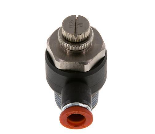 Flow Control Silencer Meter-In Elbow 8 mm - R1/2'' Brass/PA 66