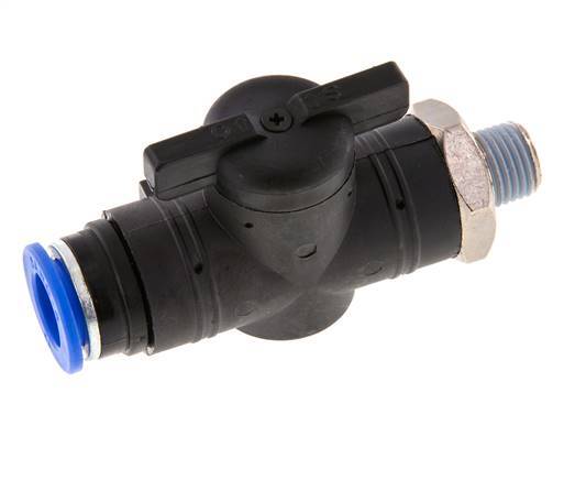 2-Way Straight Ball Valve 12 mm - R1/4'' Plastic/Brass