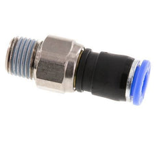 8mm & R1/4'' Swivel Joint Push-In-Male Threads Nickel-Plated Brass/PBT NBR Rotatable