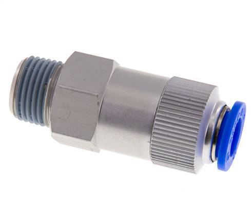 Push-In Check Valve 12mm & R1/2'' Male Aluminum 0.2-10bar (3-145psi) Thread-Hose