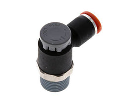 Flow Control Valve Meter-In Elbow 8 mm - R3/8'' Brass/PA 66 Locknut