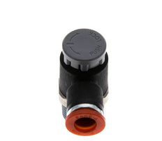 Flow Control Valve Meter-In Elbow 8 mm - R3/8'' Brass/PA 66 Locknut