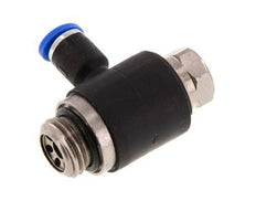 Flow Control Silencer Meter-Out Elbow 4 mm - G1/4'' Brass/PA 66 Slotted Screw