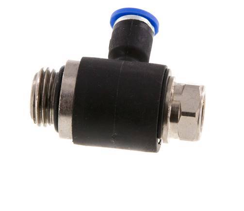 Flow Control Silencer Meter-Out Elbow 4 mm - G1/4'' Brass/PA 66 Slotted Screw