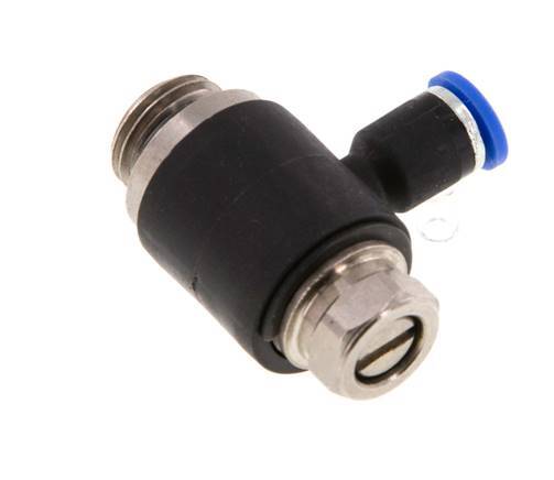 Flow Control Silencer Meter-Out Elbow 4 mm - G1/4'' Brass/PA 66 Slotted Screw