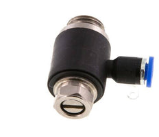 Flow Control Silencer Meter-Out Elbow 4 mm - G1/4'' Brass/PA 66 Slotted Screw