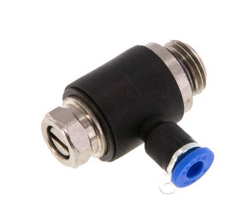 Flow Control Silencer Meter-Out Elbow 4 mm - G1/4'' Brass/PA 66 Slotted Screw