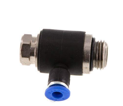 Flow Control Silencer Meter-Out Elbow 4 mm - G1/4'' Brass/PA 66 Slotted Screw