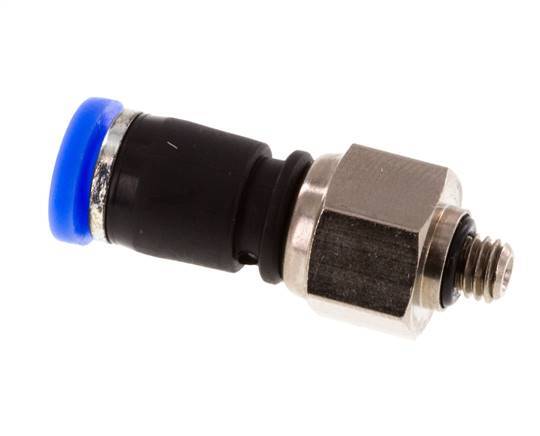 4mm & M5 Swivel Joint Push-In-Male Threads Nickel-Plated Brass/PBT NBR Rotatable