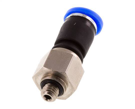 4mm & M5 Swivel Joint Push-In-Male Threads Nickel-Plated Brass/PBT NBR Rotatable