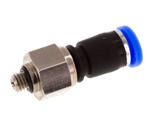 4mm & M5 Swivel Joint Push-In-Male Threads Nickel-Plated Brass/PBT NBR Rotatable